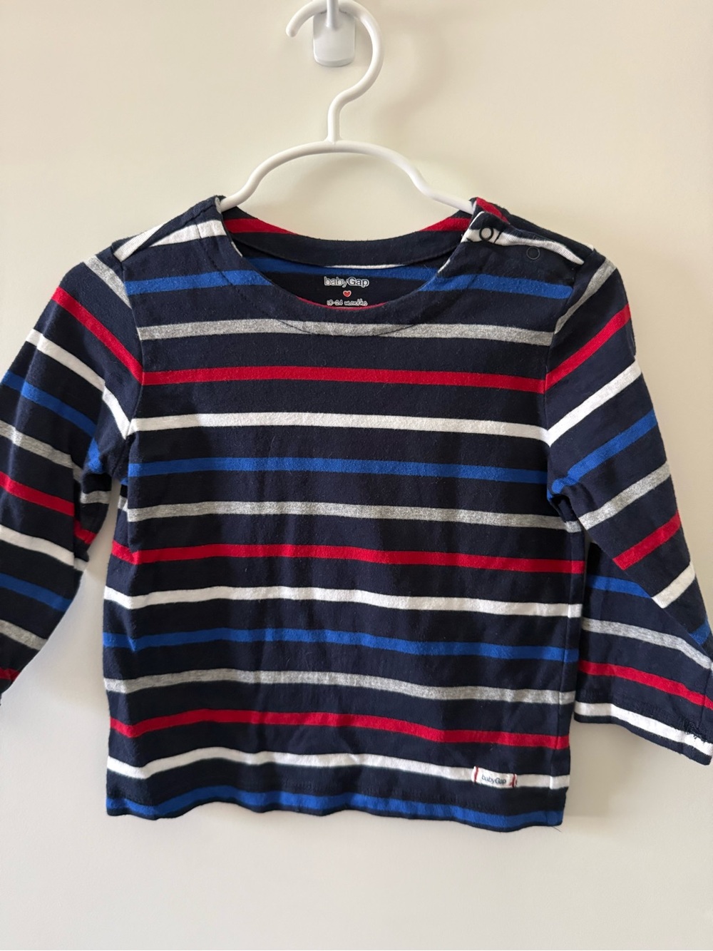 GAP Navy, Red, Blue & White Striped Long-Sleeve Tee